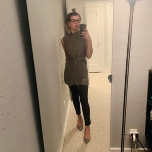 Pinstripe Wool Sleeveless Tunic